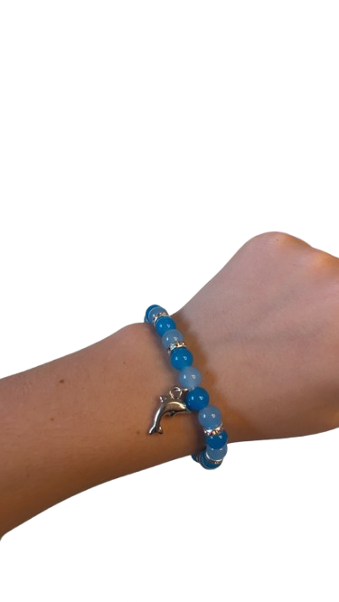 Ocean dolphin glass bead bracelet