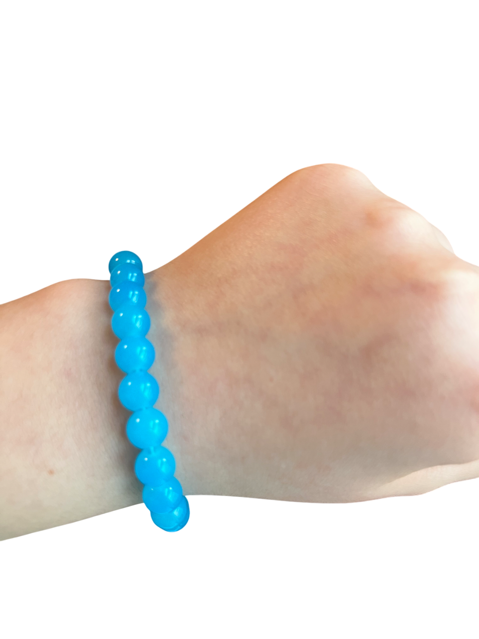 Azure blue glass bead bracelet