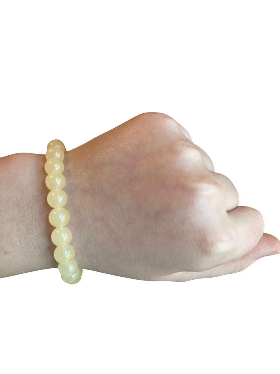 Light lemon yellow glass bead bracelet