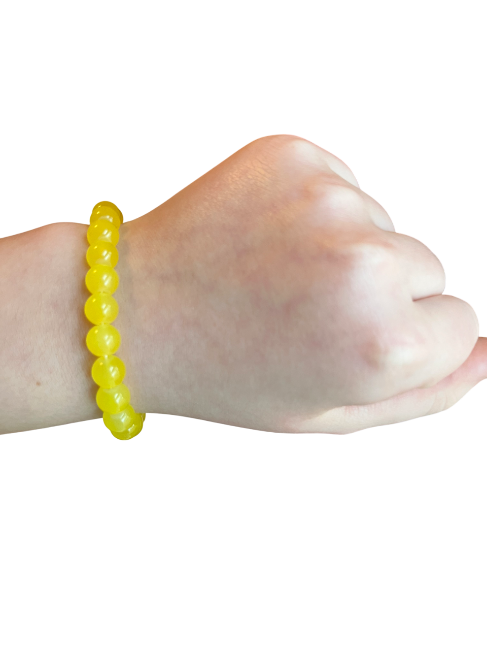 Bright yellow glass bead bracelet