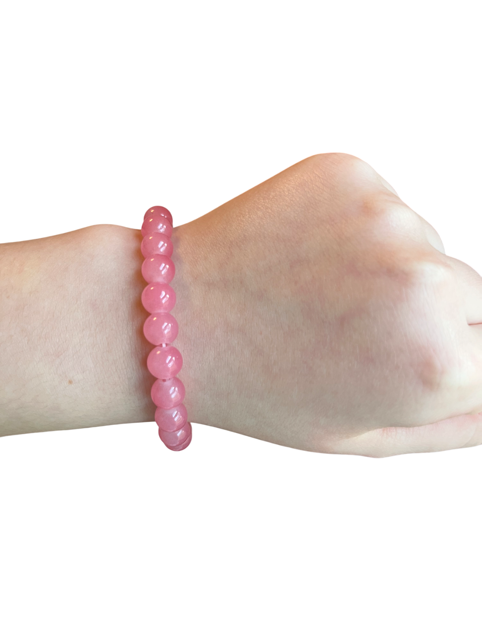 Bubblegum pink glass bead bracelet