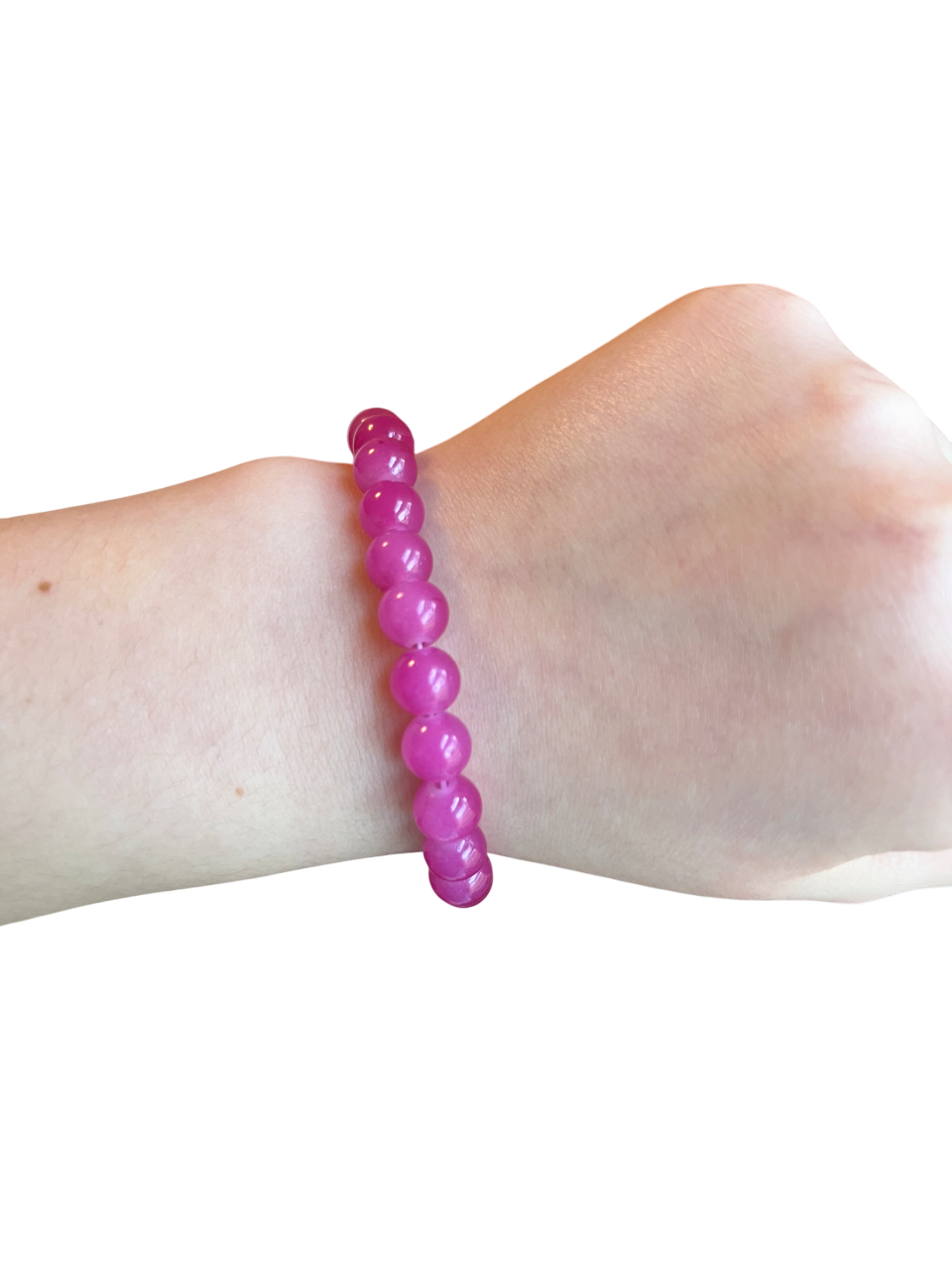 Magenta pink glass bead bracelet