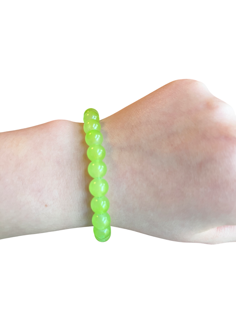 Lime green glass bead bracelet