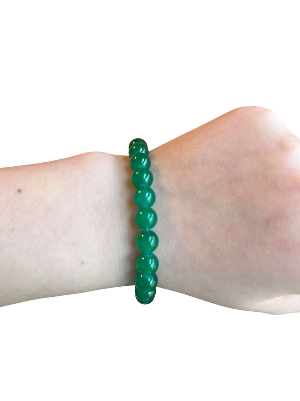 Forest green glass bead bracelet