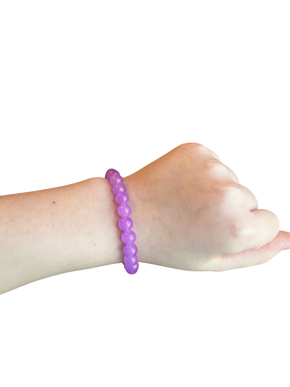 Amethyst purple glass bead bracelet