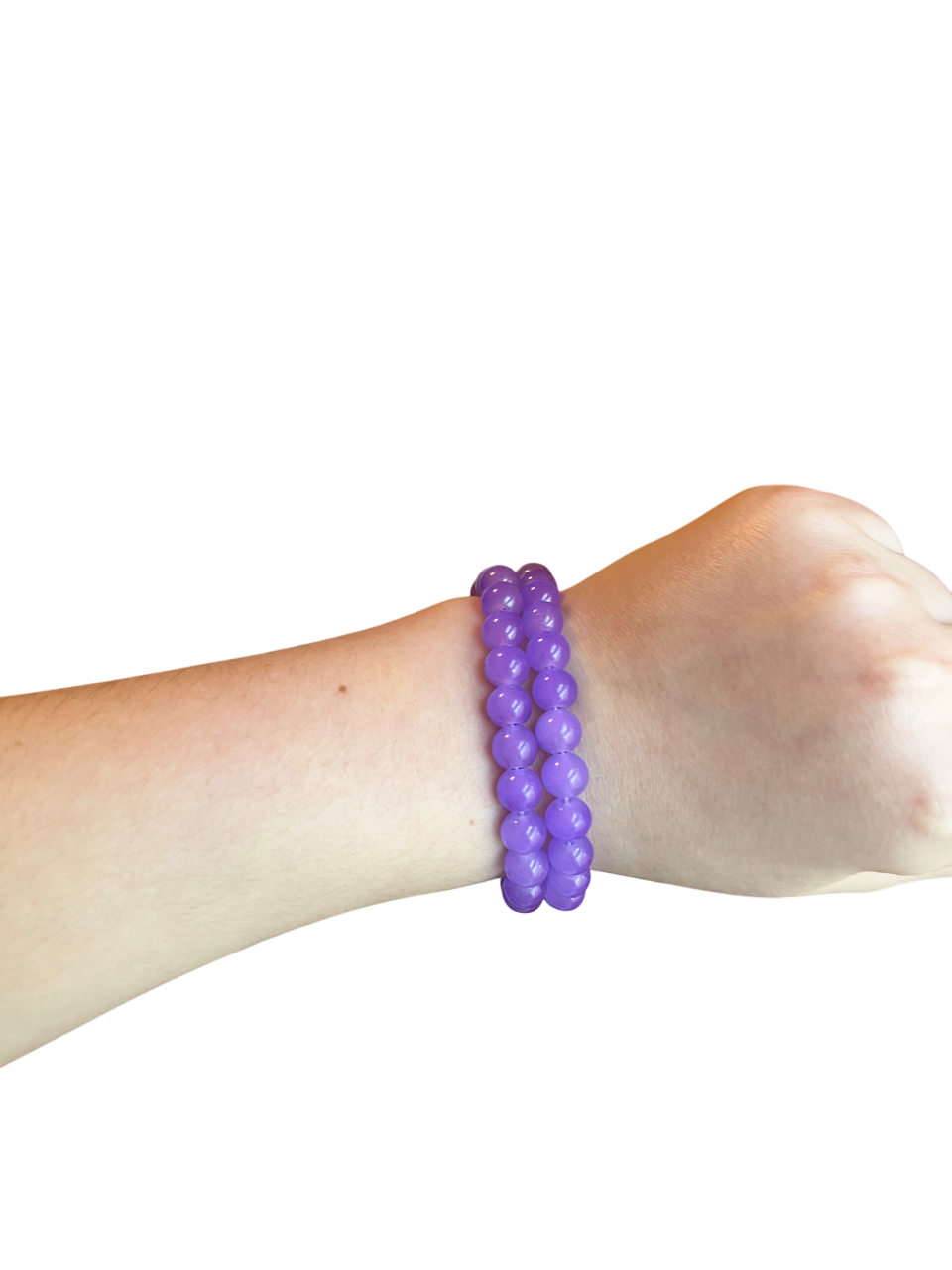 Dark lavender glass bead bracelet