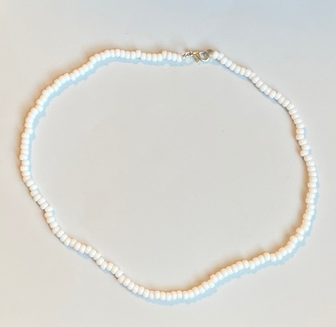 White beaded necklace