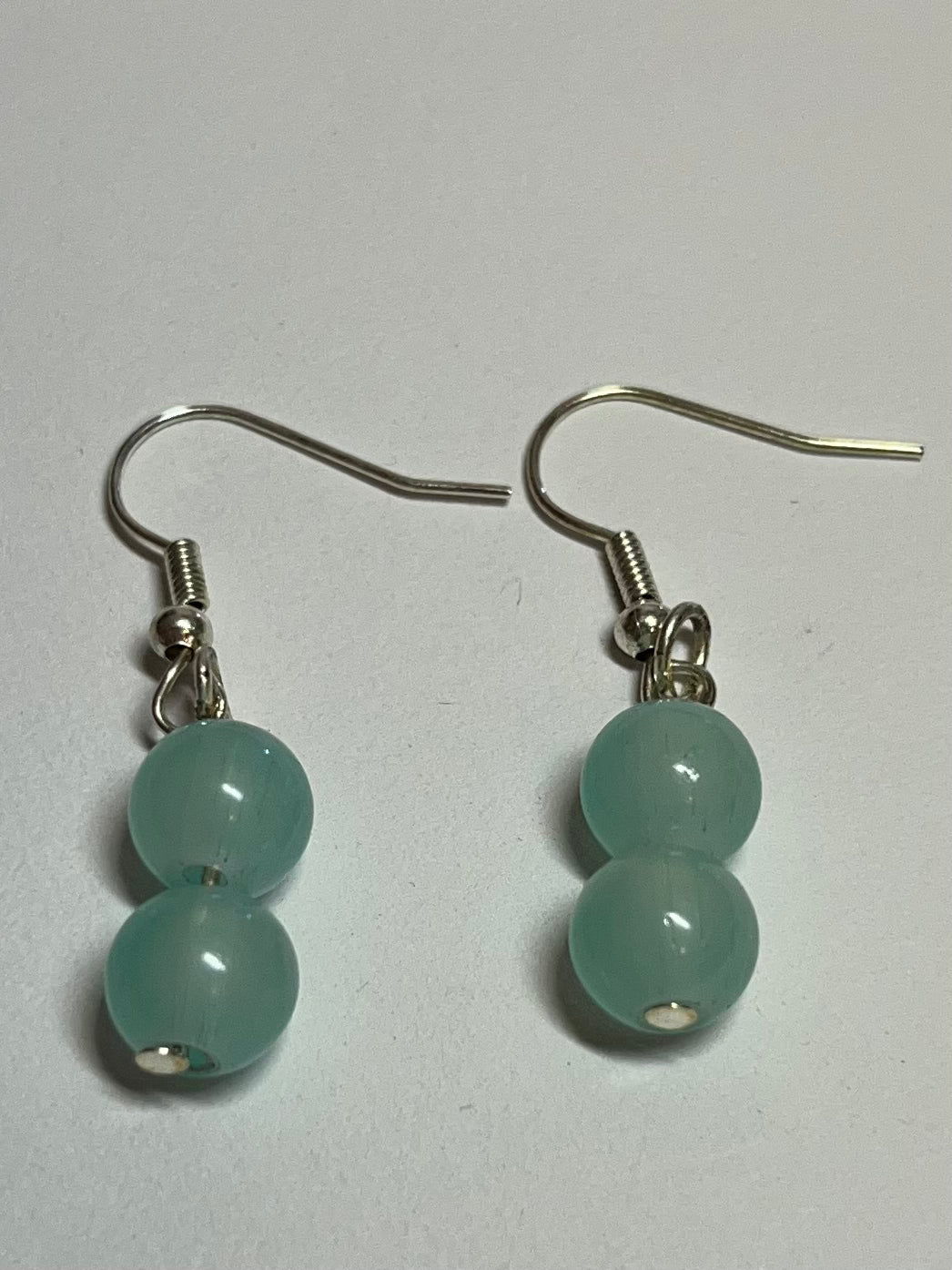 light blue glass drop earrings
