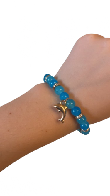 Ocean dolphin glass bead bracelet