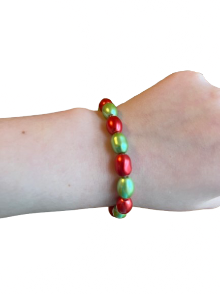 Green/Red Pearl bead Bracelet