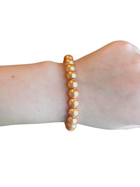 Orange pearl bead bracelet