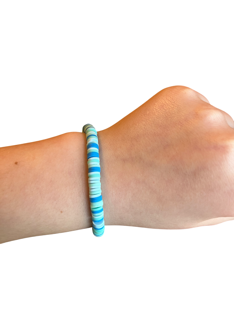 Light ocean blue clay bracelet