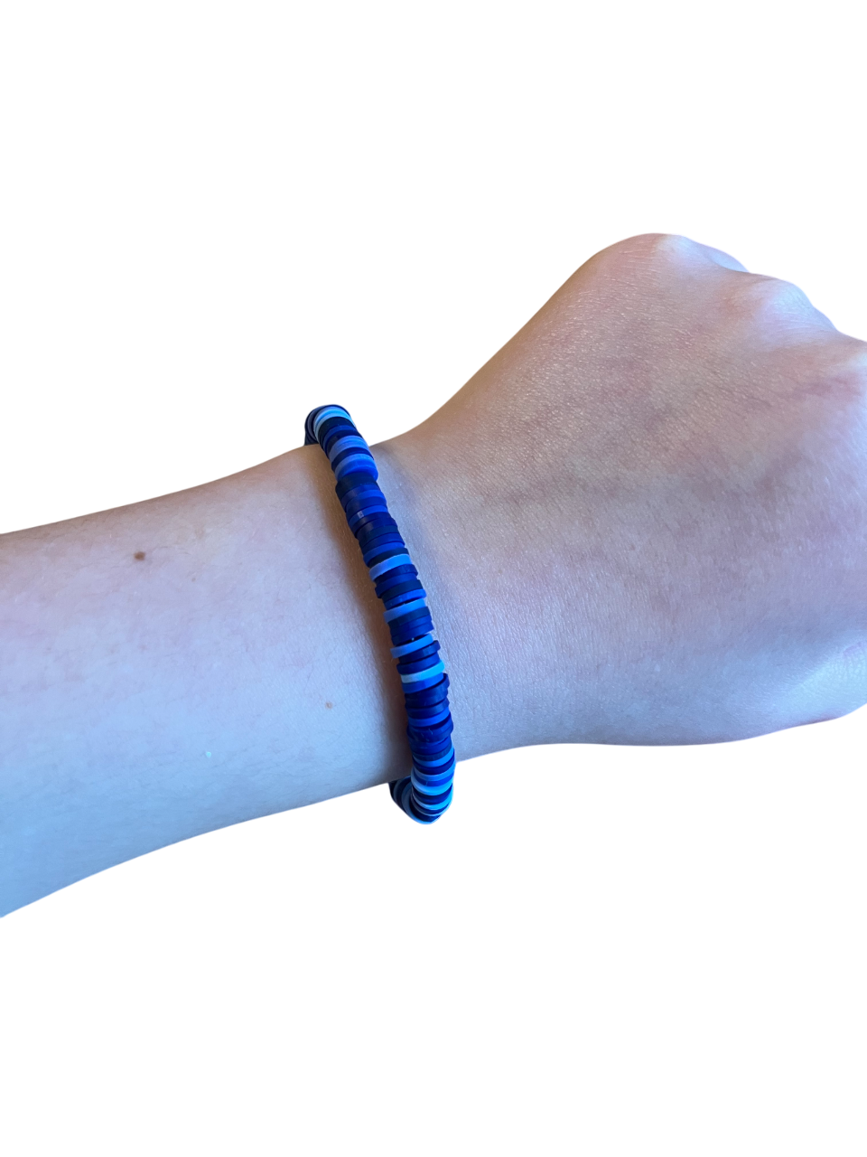 Deep ocean blue clay bead bracelet