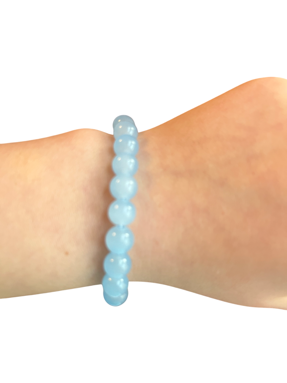 Grayish blue glass bead bracelet