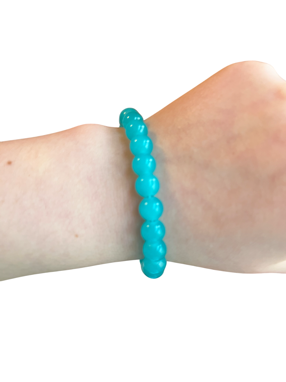 Jasmine blue glass bead bracelet