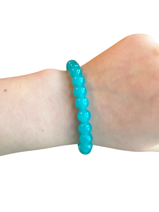 Jasmine blue glass bead bracelet