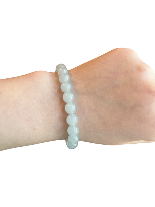 Gray glass bead bracelet
