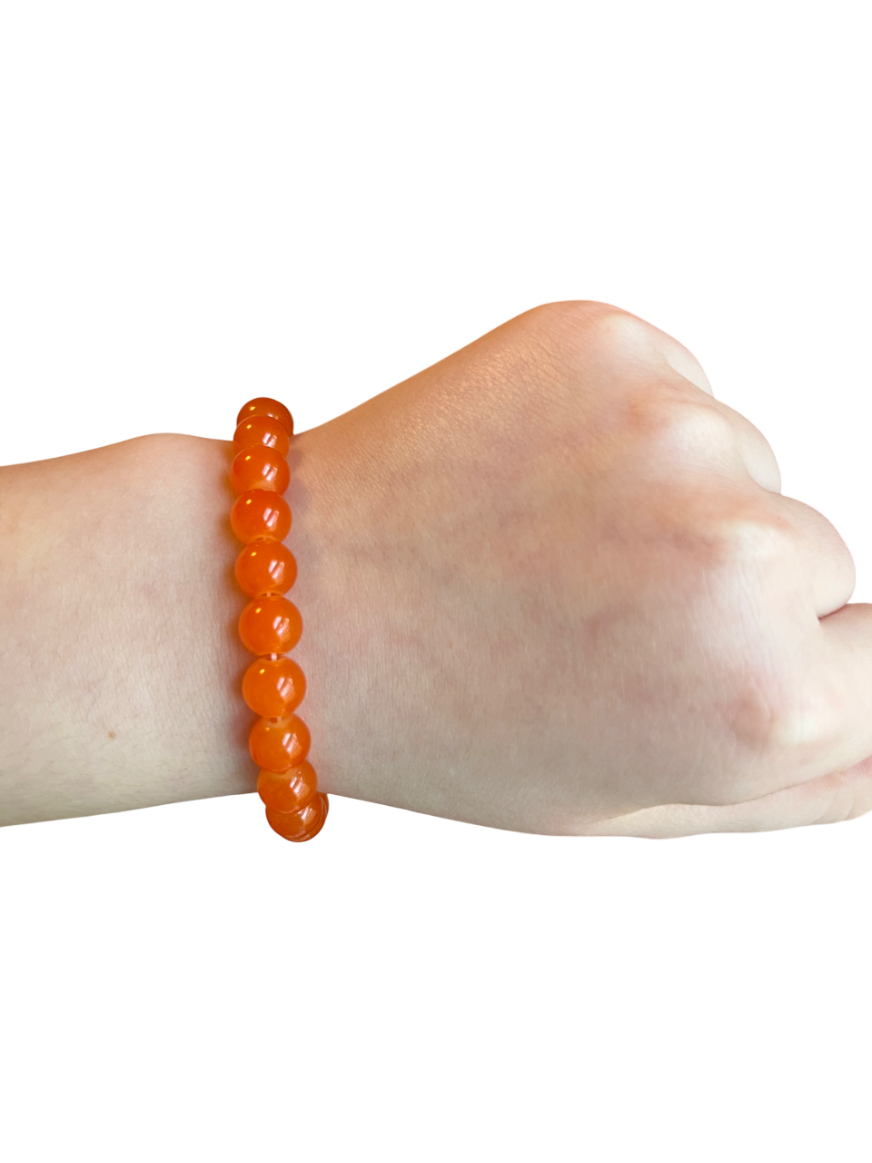 Orange glass bead bracelet