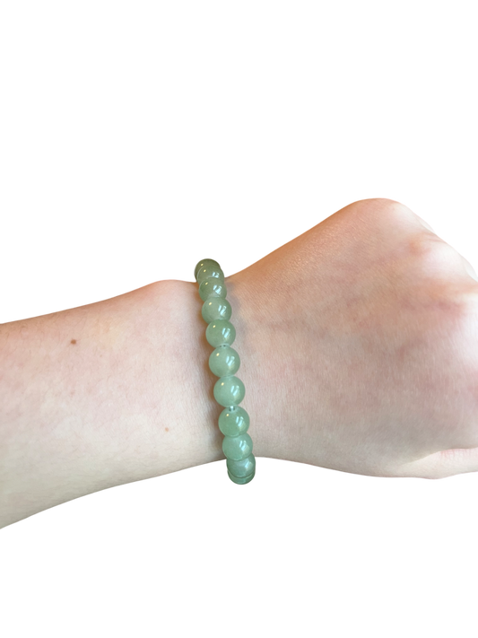 Hunter green glass bead bracelet