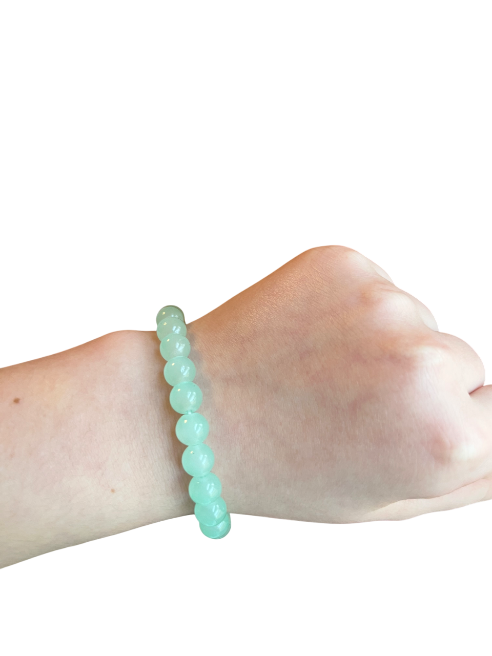 Light aqua green glass bead bracelet