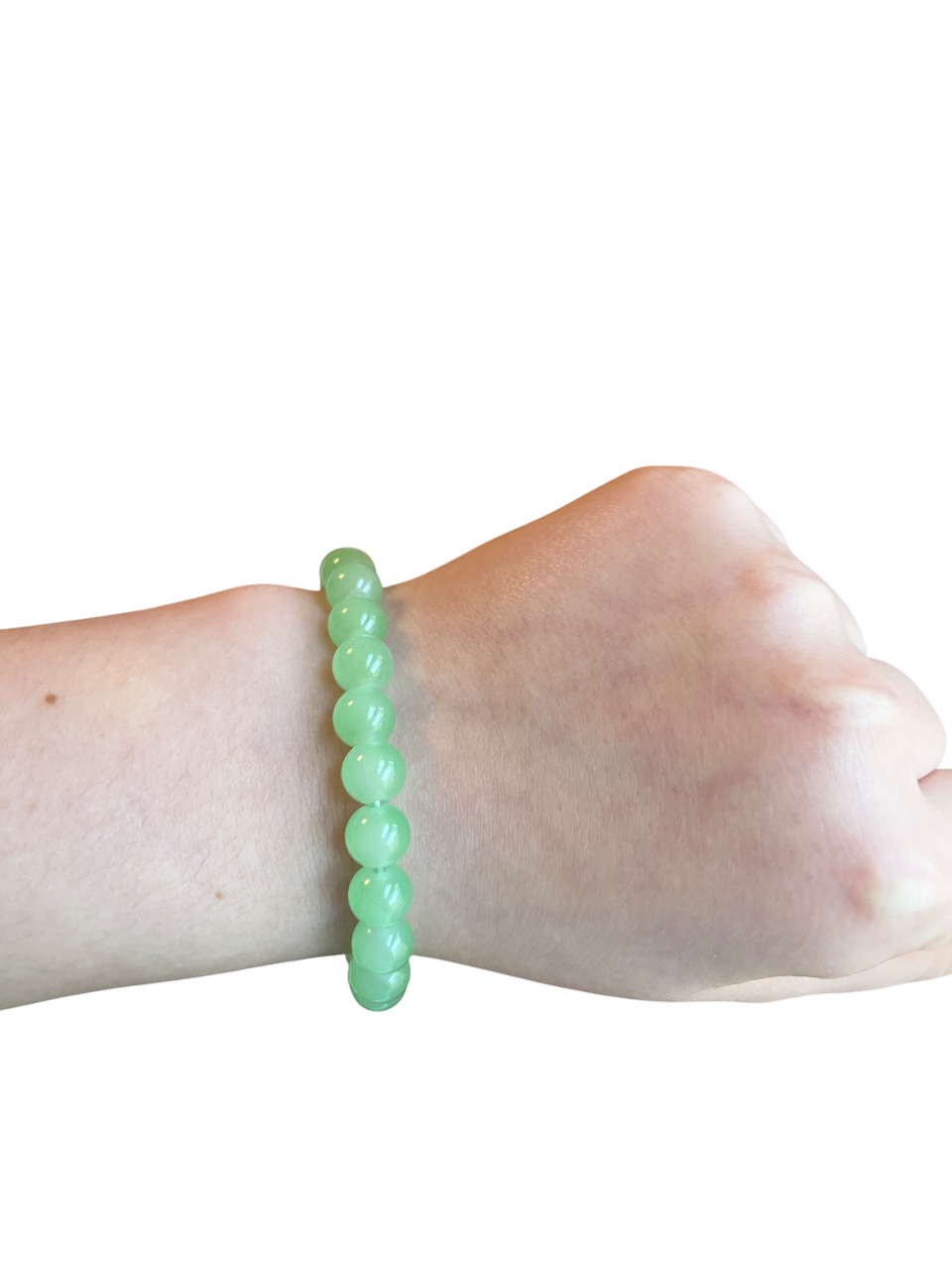 light green glass bead bracelet
