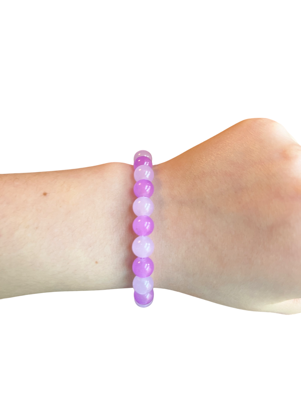 Light purple & amethyst glass bead bracelet