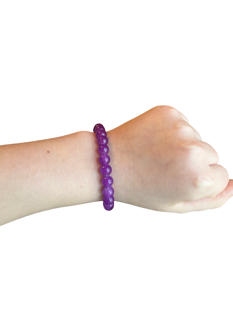 Plum purple glass bead bracelet