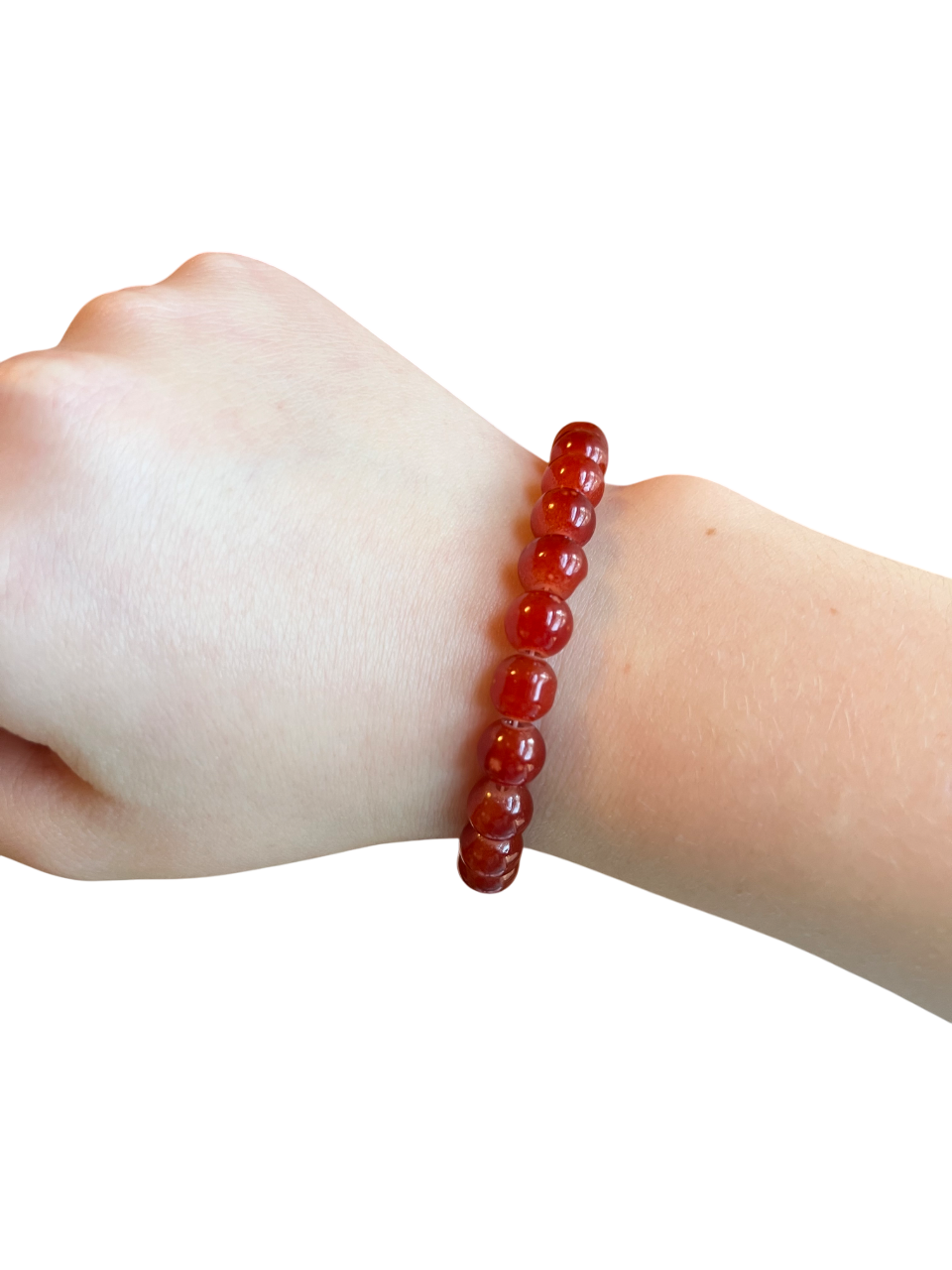 Light red glass bead bracelet