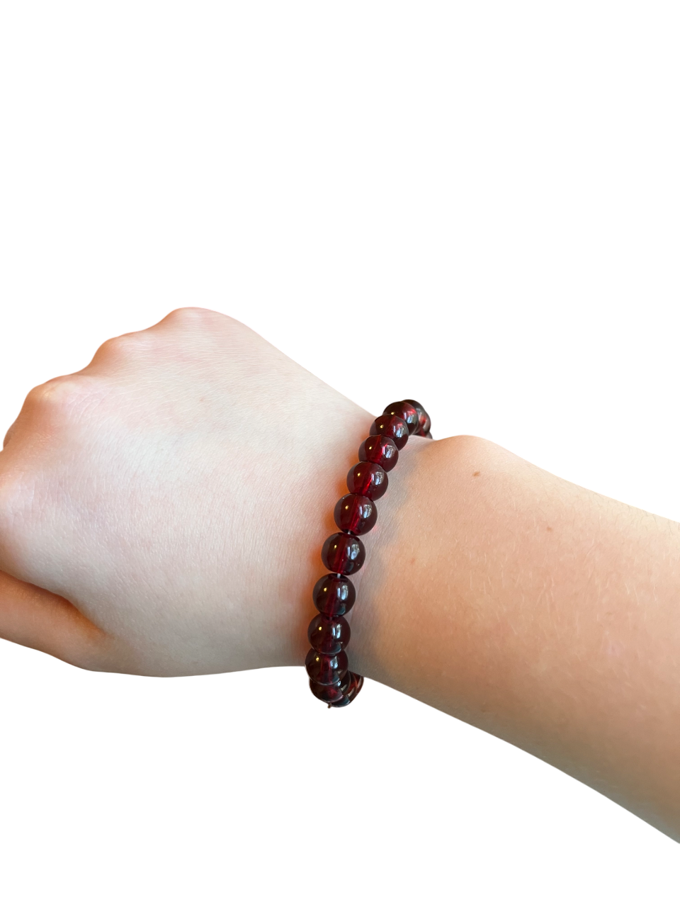 Dark red glass bead bracelet