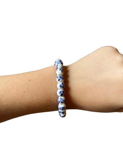 blue flower porcelain bracelet